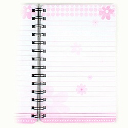 Блокнот 18,5*12см 60л на спирали с рисунком 3D "цветы"