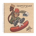Скетчпад  195*195  30л. "Обезьяна" обл крафт, микроперф, на гребне