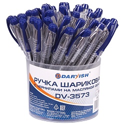 ручка шар. синяя на масляной основе "darvish"  в пластиковой банке