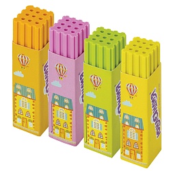 ластик "башенки", 64х15х15 мм, цвет ассорти, картонный держатель