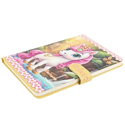 Блокнот 14,5*21см 80л на магнитной застёжке "Единорожка"