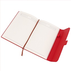 ежедневник а5 недатиров. 112л  обложка кож.зам. красная