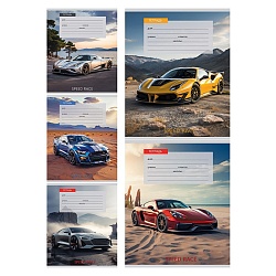 тетрадь  12л линейка цв. обл "авто и пейзаж-2"