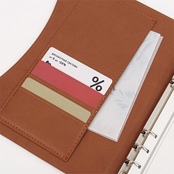 ежедневник а5 недатиров. 100л  обложка кож.зам. коричневая на кольцах