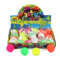 игрушка мяч-попрыгун неоновый 6,5см, цвета в асс.