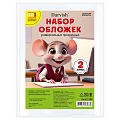 Набор обложек  2 класс "Darvish" (8шт/уп) 150мкм (в комплекте обложка для дневника) Прозрачные РБ