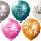 шар воздушный 12" металлик с рисунком  "ассорти пожеланий"  50шт/уп