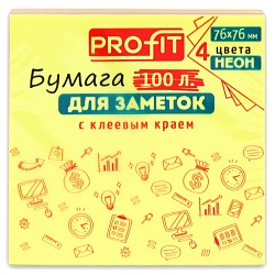 бумага для заметок с клеевым краем 4 цвета 76*76 мм