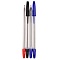 набор ручек шар.  4шт (2синих+1красная+1чёрная) корпус прозрачный