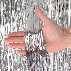 дождик на ёлку волшебство 1,5 м* 10 см, серебряный
