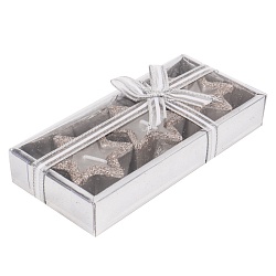 свечи в наборе 3шт звездочки серебро