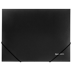 папка на резинке а4 "brauberg" 500мкм чёрная