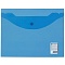 папка-конверт на кнопке а5 "brauberg" прозрачная синяя 180мкм