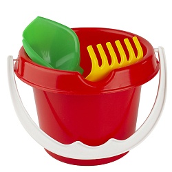 набор детский песочный "малыш" 3 пр. (ведро 0,85 л) (в сетке)