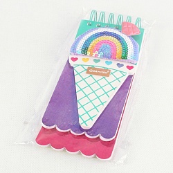 Блокнот  9*22см 180л "Мороженое" на спирали пайетки