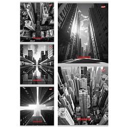 тетрадь  48л кл. "мегаполис в чёрно-белом" обложка цветная мелованная