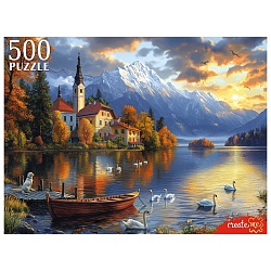 пазлы  500 элементов закат на озере блед