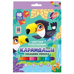 карандаши 18цв "zoo" корпус шестигранный (пластиковые)