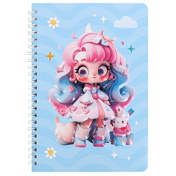 Блокнот 15,5*20,5см 60л на спирали в клетку "Девочка"