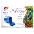 Краски акриловые  6цв. глянцевые без кисти Луч