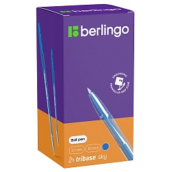 ручка шар. светло-синяя berlingo "tribase sky"