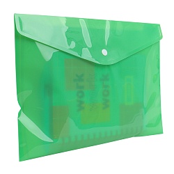 папка-конверт на кнопке а4 зеленая 160мкм