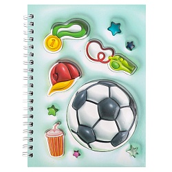 Блокнот 13*18см 48л на спирали в клетку "Футбольный мяч"