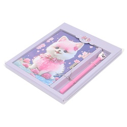 Блокнот 13,5*18 см 50л с замком "Собачка с бантом" с ручкой