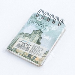 Блокнот А7  68л на спирали в линейку "Замки мира"