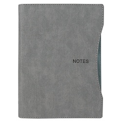 ежедневник а5 недатиров. 100л обложка кож.зам. серая на кольцах