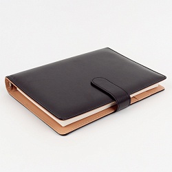 ежедневник а5 недатиров. 100л обложка кож.зам.на кольцах с магнитной застёжкой 