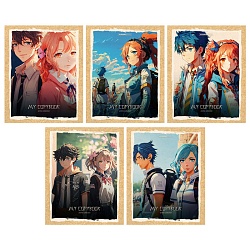 тетрадь  48л кл. "аниме" обложка крафт, тиснение фольгой