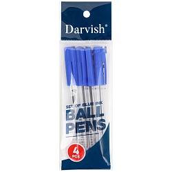 набор ручек шар.  4шт/уп корпус прозрачный