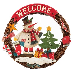венок "снеговик" welcome