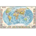 Карта мира полит. с флагами 1:30М (в картон. тубусе)