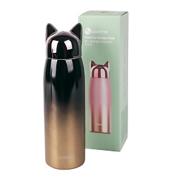 бутылка (термос) для воды 300мл "кошка" цвет ассорти
