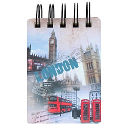 Блокнот А7  68л на спирали в линейку "London"