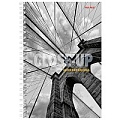 Книжка записная  А5 120л "Мост в чёрно-белом-1" на гребне