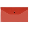 Папка-конверт на кнопке С6 150мкм прозрачная красная