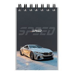 Блокнот А7  40л "Красивые автомобили-8" на гребне в клетку