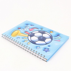 Блокнот 13*18см 48л на спирали в клетку "Футбольный мяч"