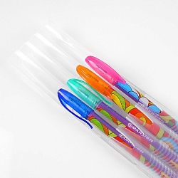 набор ручек гел.  4цв. "darvish" с блёстками, в пласт.пенале, европодвес, д/дев