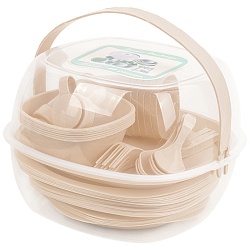 посуда для пикника в наборе бежевый (уценка)