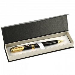 ручка подар. "darvish" корпус черный с золотистой отделкой в футляре