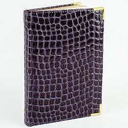 книга для записей  а5 80л iguana (темно-фиолетовая) обложка искусств. кожа , золотой срез мет.уг