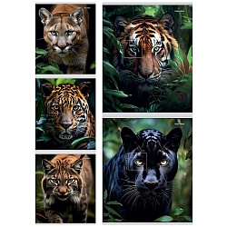 тетрадь  48л линейка "взгляд диких кошек" обложка цветная мелованная