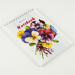 Блокнот 13*18см  48л "Цветы" на гребнне