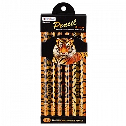 карандаш ч/г "darvish" hb корпус круглый "тигр"
