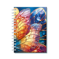 книжка записная  а6 100л. кл. "бабочка" 7бц, на гребне