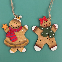 подвески новогодние в наборе 2шт. пряничный человечек